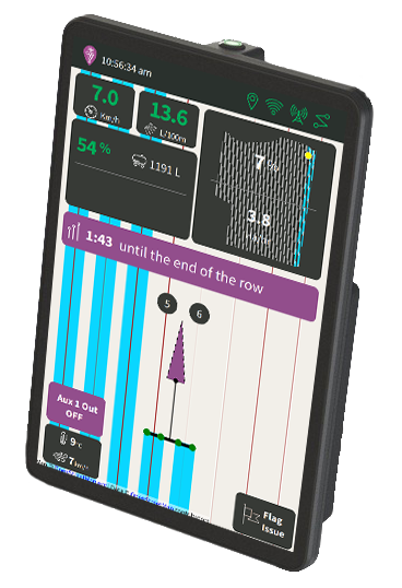 Archer touch-screen console with example screen data.